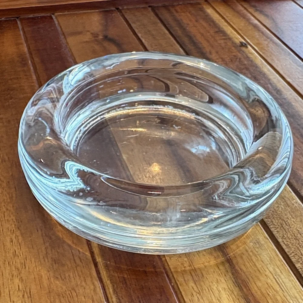 Vintage Clear Heavy Glass Candle Holder